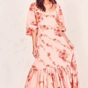 LoveShackFancy Colby Dress in Pink Lemonade NWT 0